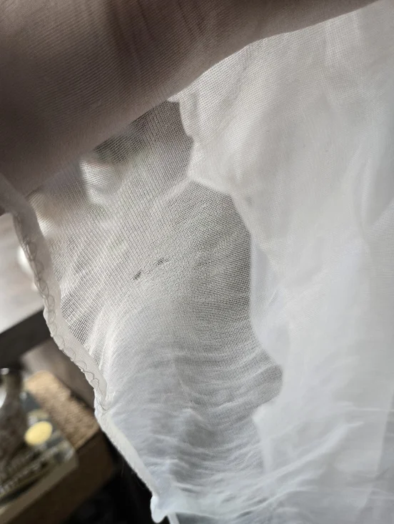 Vintage 60's Radcliffe Romantic Ivory Beaded Lace-Sleeve Peignoir Robe Small - Picture 9 of 12